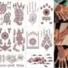 10 Sheets Henna Tattoo Kit, Henna Tattoo Stickers for Women Wedding Party Henna Stickers (Henna Tattoos) 538