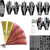 11 Sheets total 84 Tattoo Patterns, 6 Pcs 3 Color (Brown Black Maroon) Temporary Tattoo Kit, Tattoo Stencils Kit