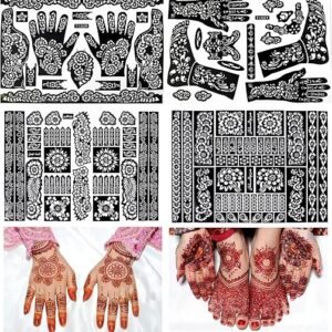 Henna tattoo kit,Indian Temporary Tattoo Stencils Glitter Airbrushing Diy Henna Tattoo Stencils Henna Body Art Templates, Hands Feet Leg Arm Tattoo Stickers