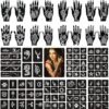 Henna Tattoo Stencils 24 Sheets,Black Tattoo Templates,Reusable Henna Tattoo Kit for Women Teens Kids,DIY Tattoo Stencils,Body Art Stencils