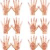 Henna Temporary Tattoo Stickers, Brown Henna Tattoo Stickers kit,Waterproof Red Ink Henna hands Tattoo,for Women Party Decorations