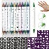 Temporary Tattoo Markers for Skin, 10 Colors Body Markers tattoo Pen + 72 Paint Stencils, Metal Color Double ended thick and thin Tattoo Pen Removable Fake Tattoos Kit for Kids...