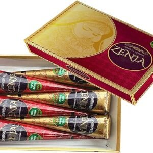 Zenia 6 Pack 100% Natural Ready to Use Henna Paste Hair Color Hair Dye Cones Reddish Brown Color