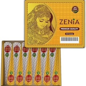 Zenia Premium Henna Cones (35g Each) - 100% Natural Ready to Use Henna Paste Hair Color Hair Dye Cones Reddish Brown Color (12 Pack)